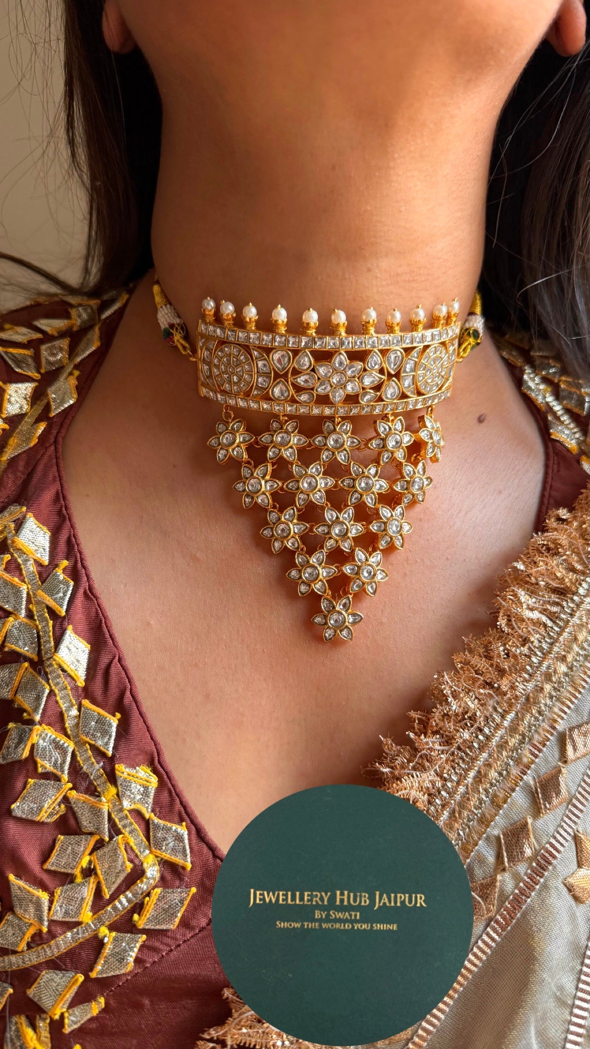 Ranisa inspired paachi Kundan Necklace