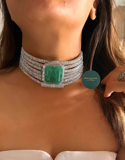 Mint doublet diamond cocktail choker set