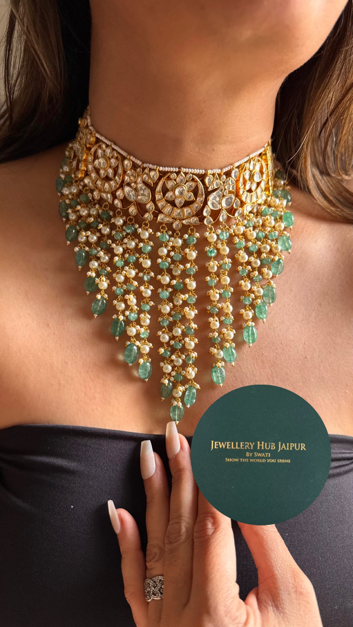Mint sunheri chaand swarnkanthi Necklace