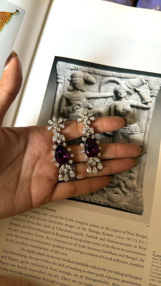 Tanzanite floral diamond earrings