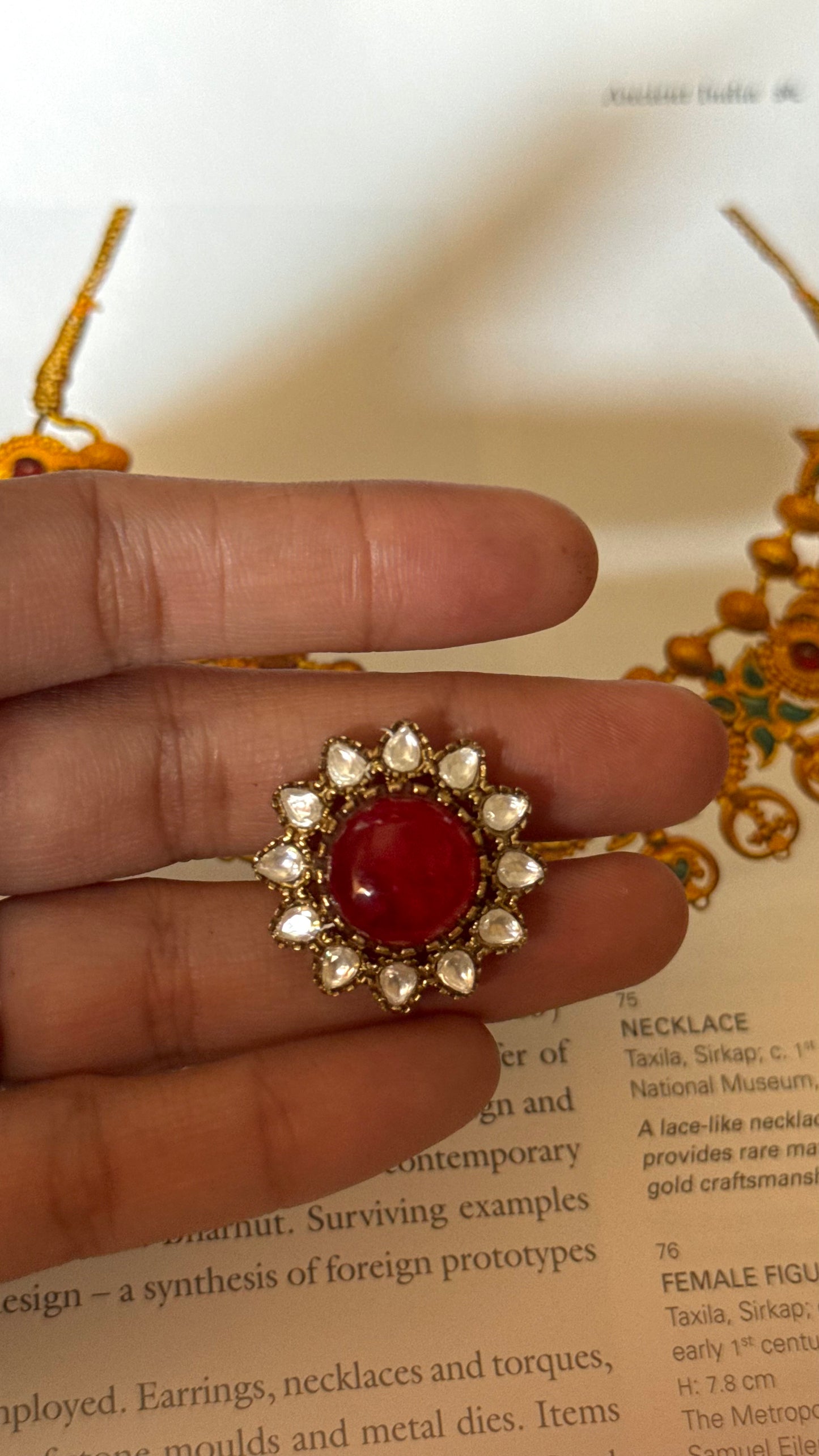 Ruby floral moissanite Ring