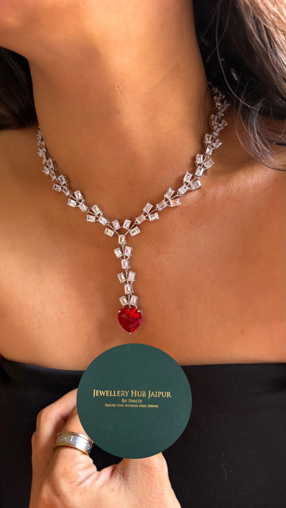 Ruby opulence cz diamond Necklace