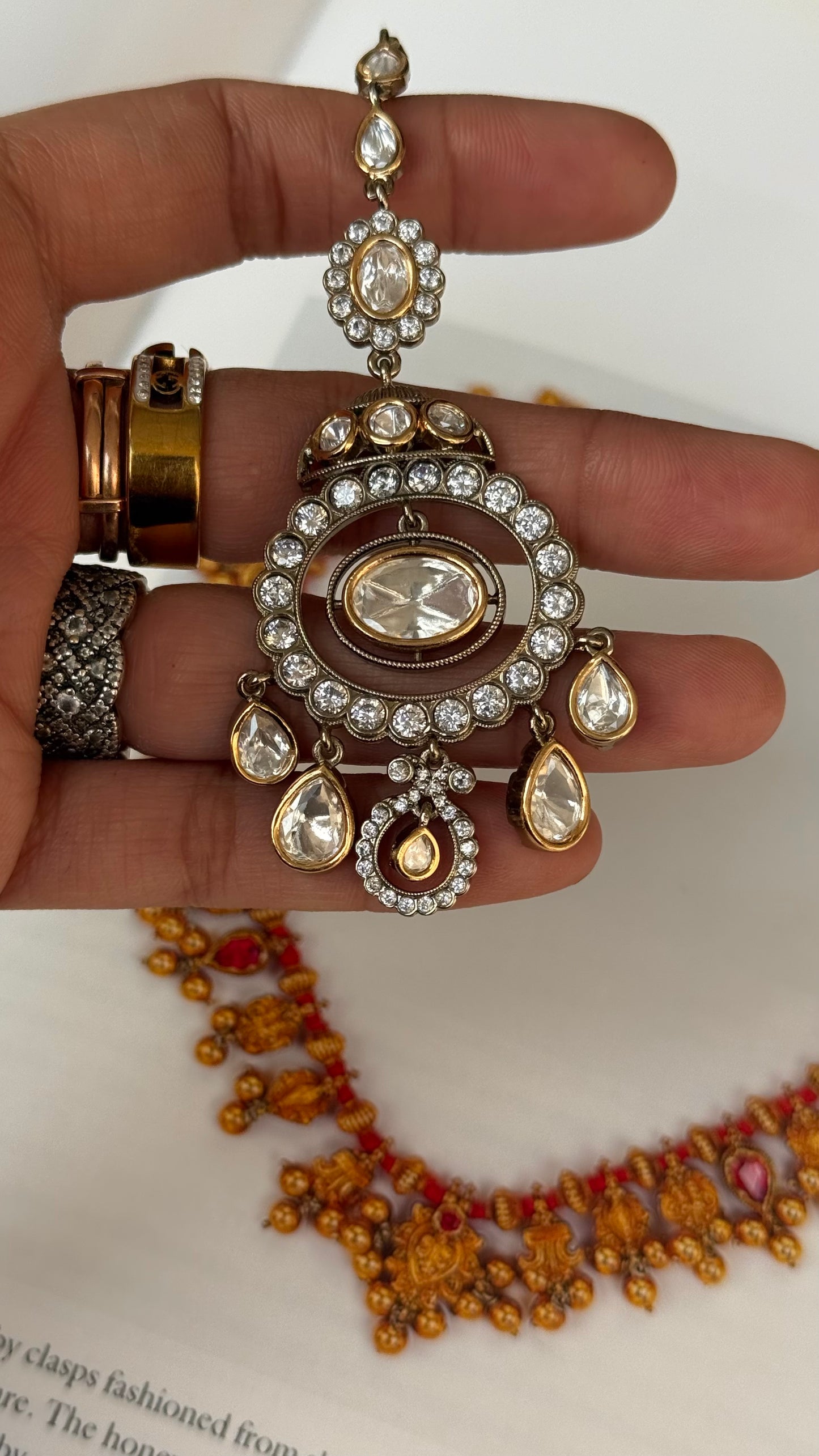 Victorian saved polki maangtika