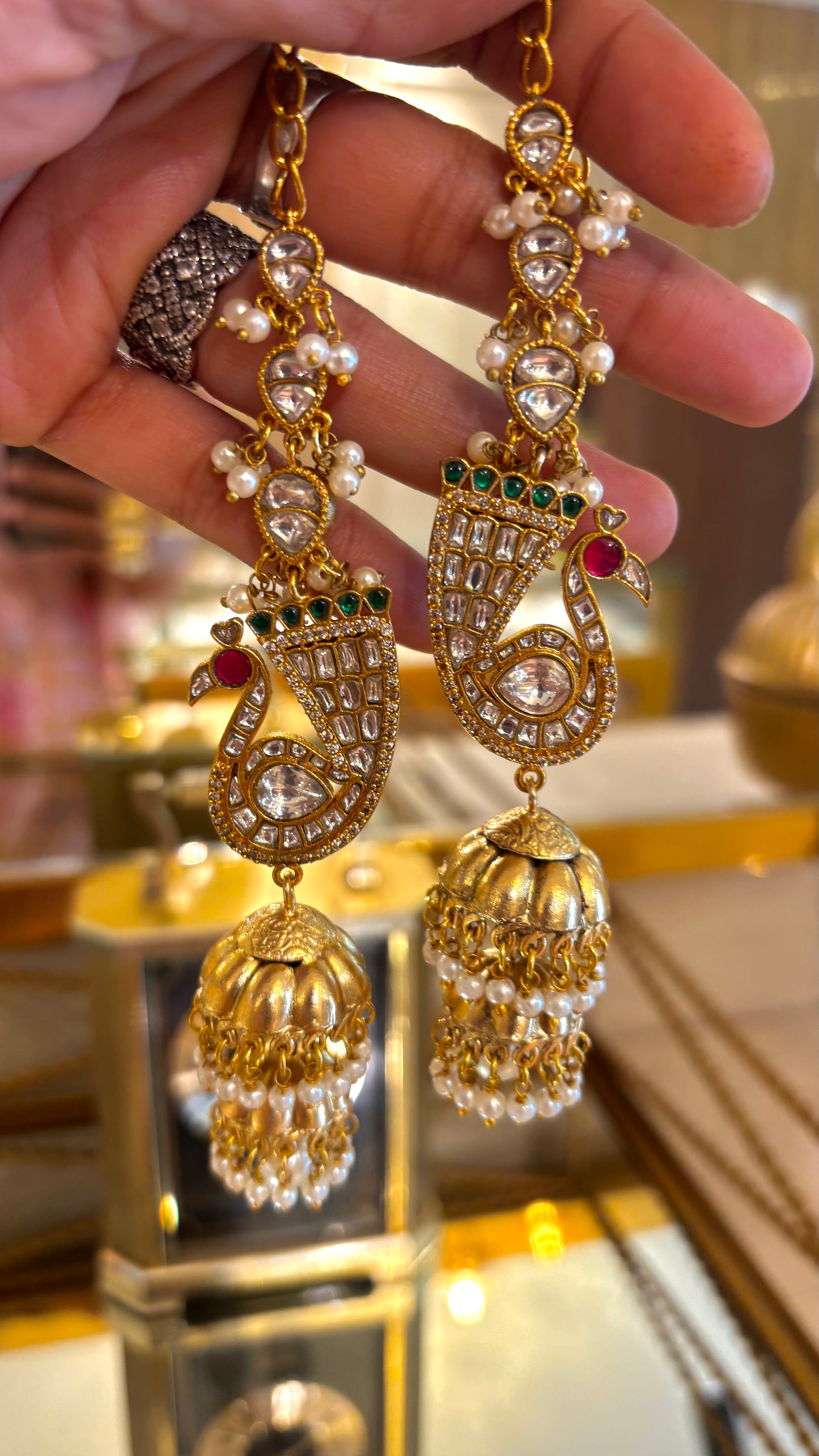 Emerald Rani Pink Jhumki