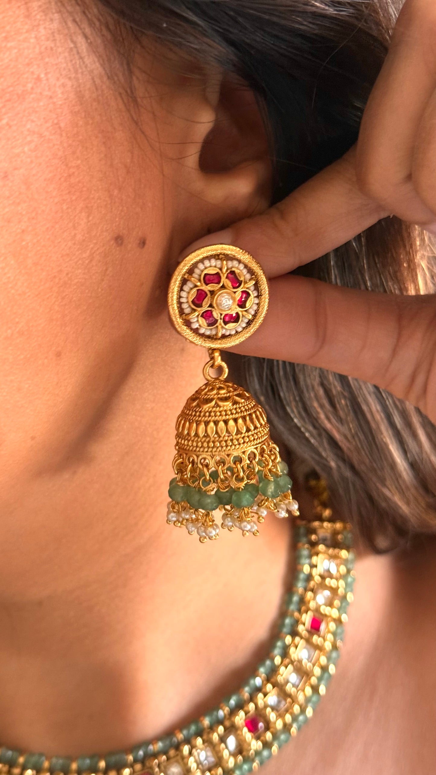 Mint Rajwada collar Necklace