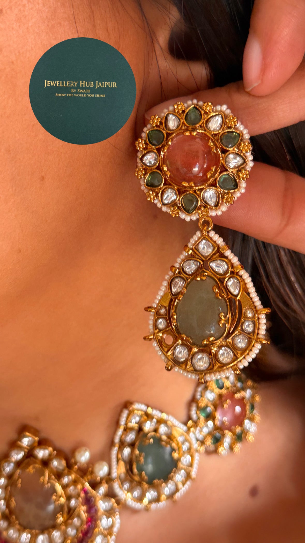 Sabyasachi inspired drop shape choker