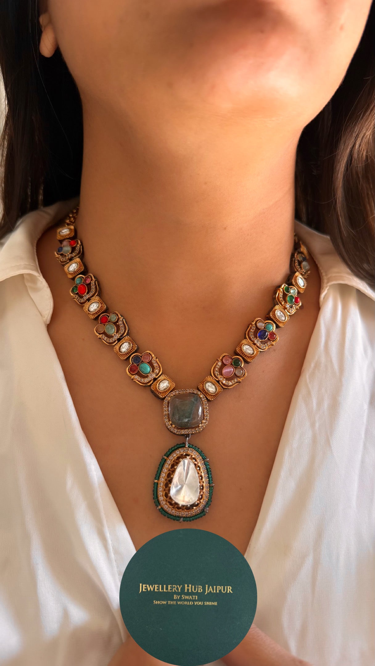 Vintage uncut polki Sabyasachi inspired necklace