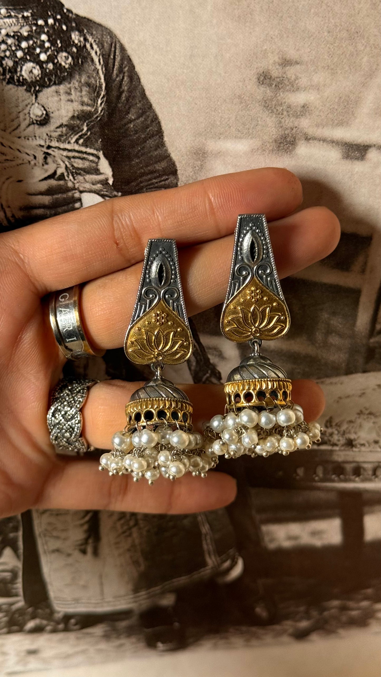 Lotus santhal tribal earrings