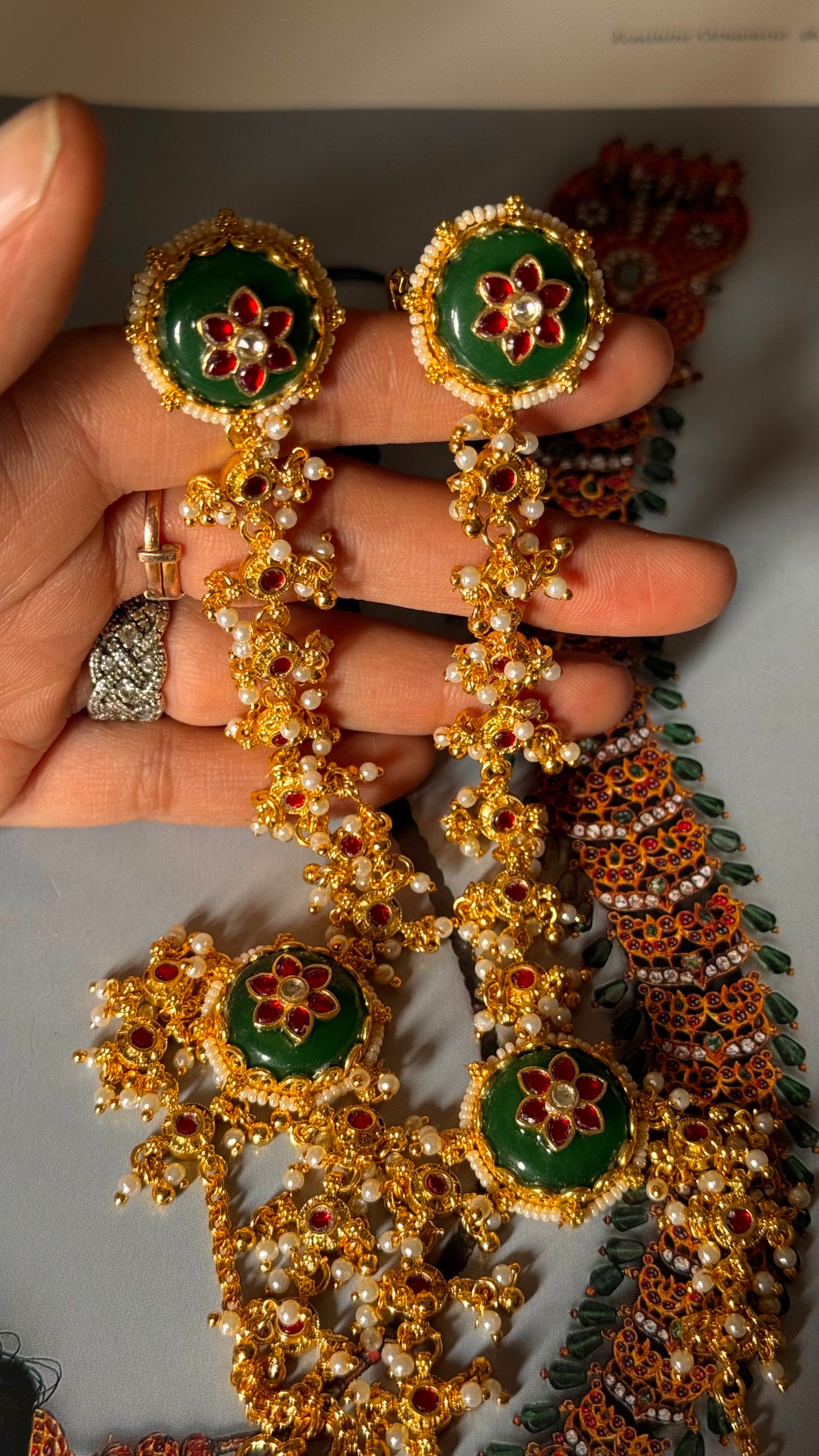 Paachi kundan inlay work heath pool