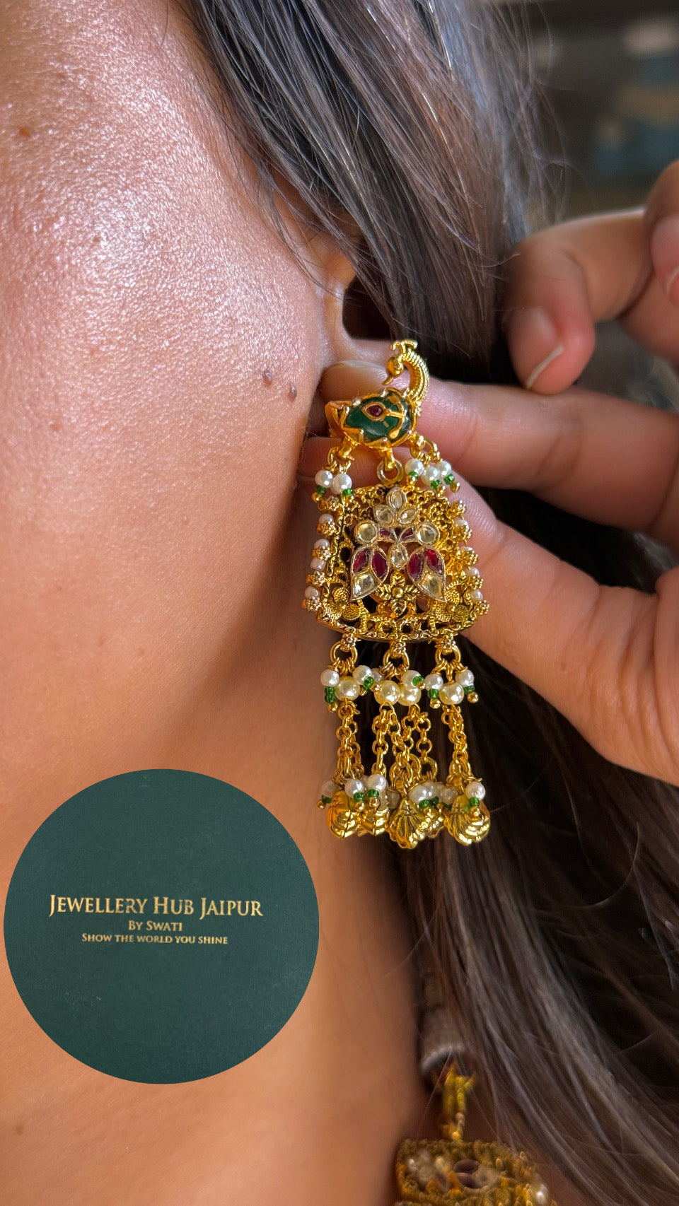 Gajj detailing heritage polki neckalce