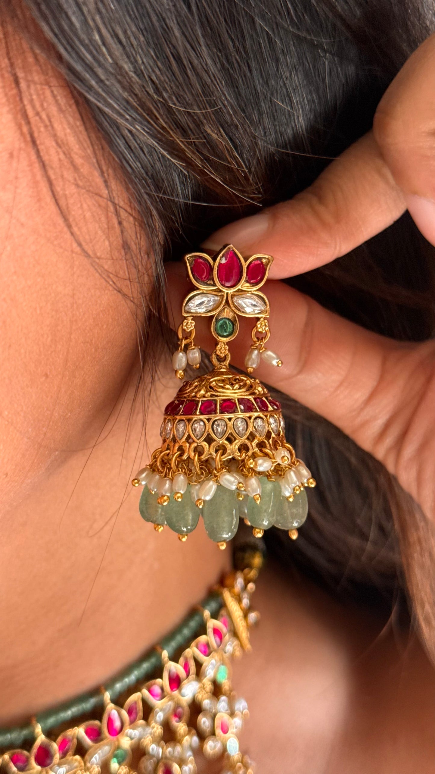 Lotus inspired rajwada choker set