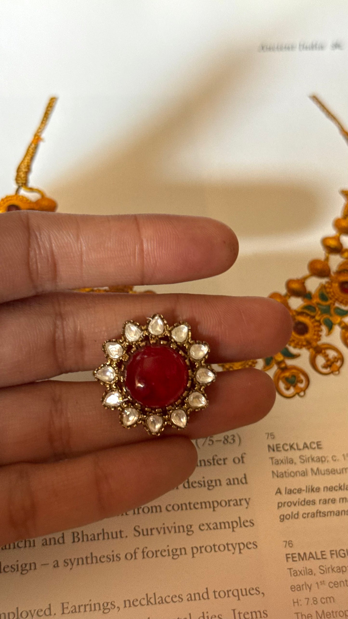 Ruby floral moissanite Ring