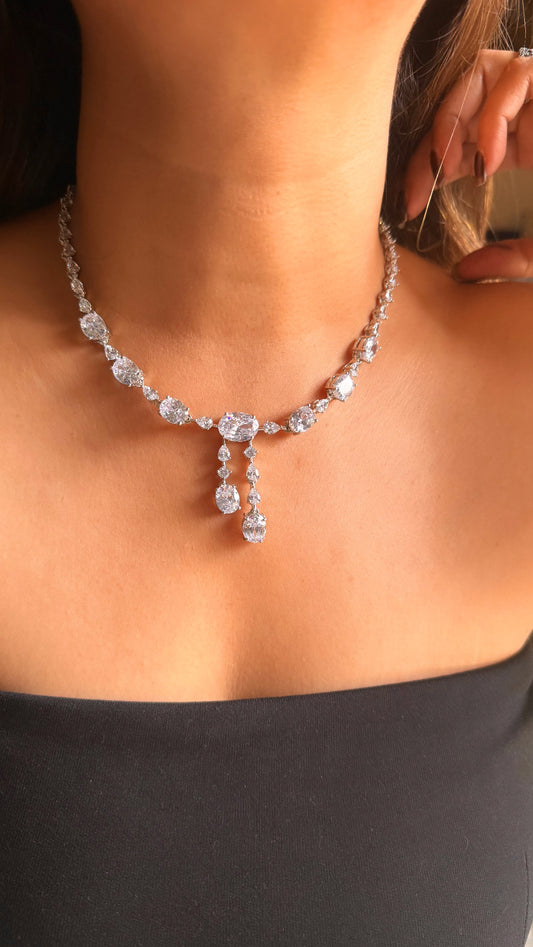 Cz diamond minimal necklace
