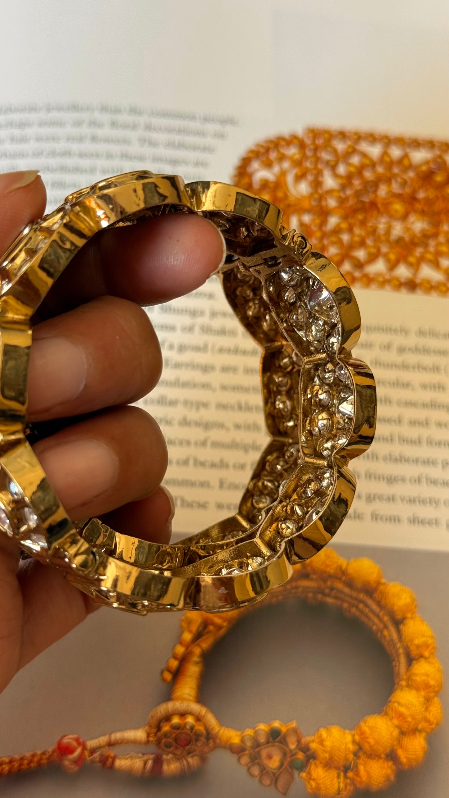 Real Moissanite Victorian uncut polki bangles