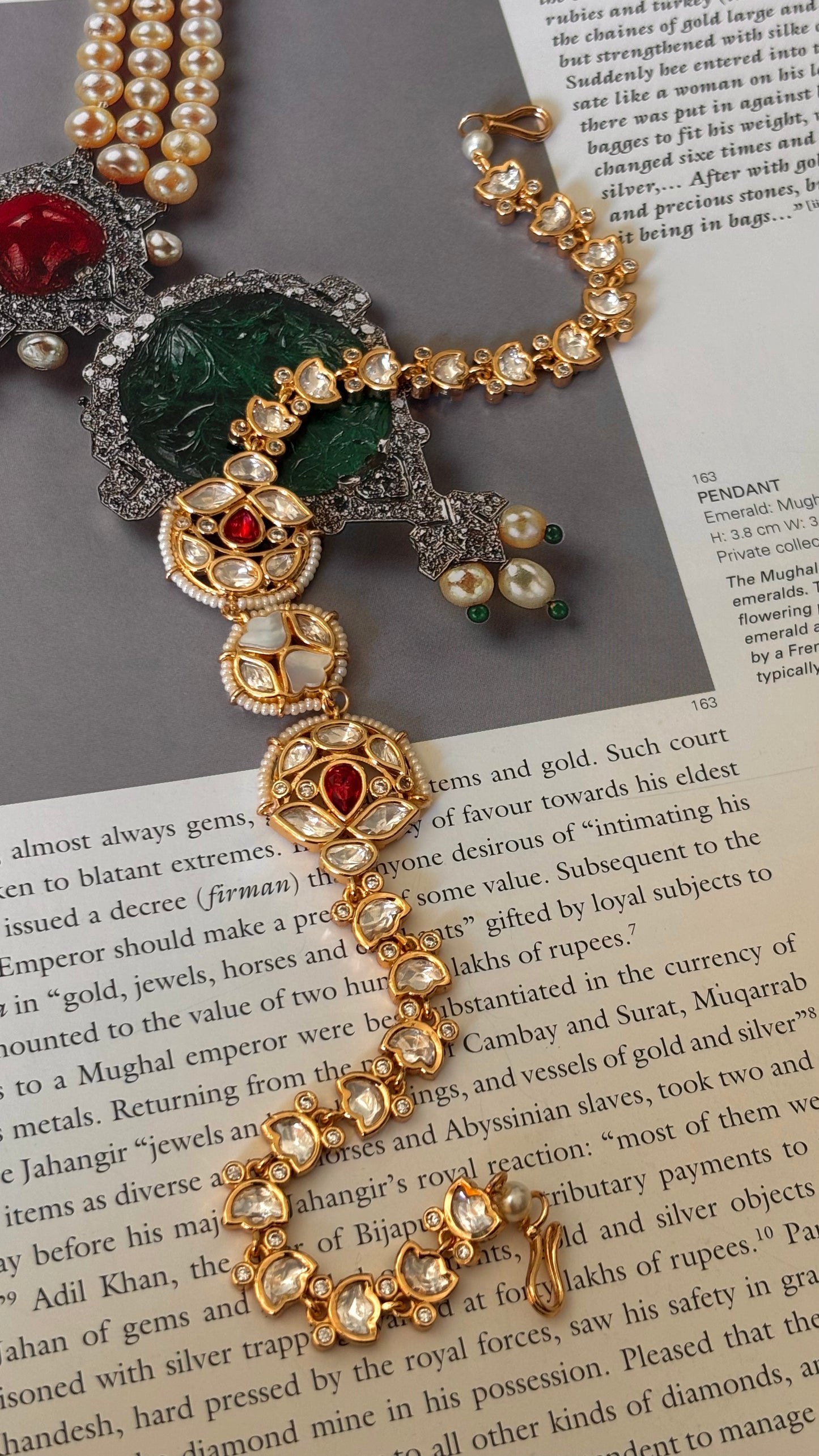 Ruby Kundan with mother of pearl Mathapati