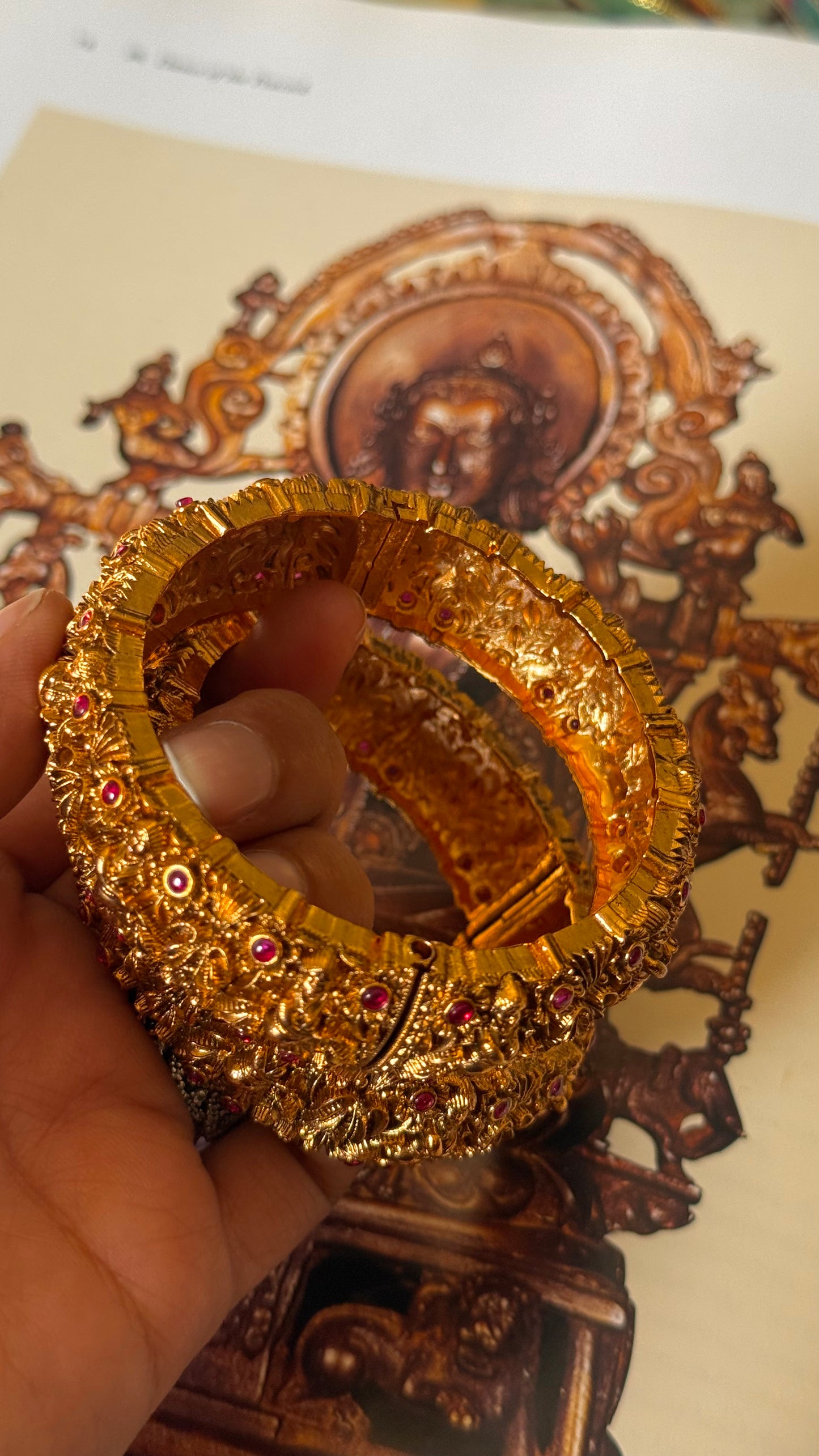 Lord krishna inspired temple bangles