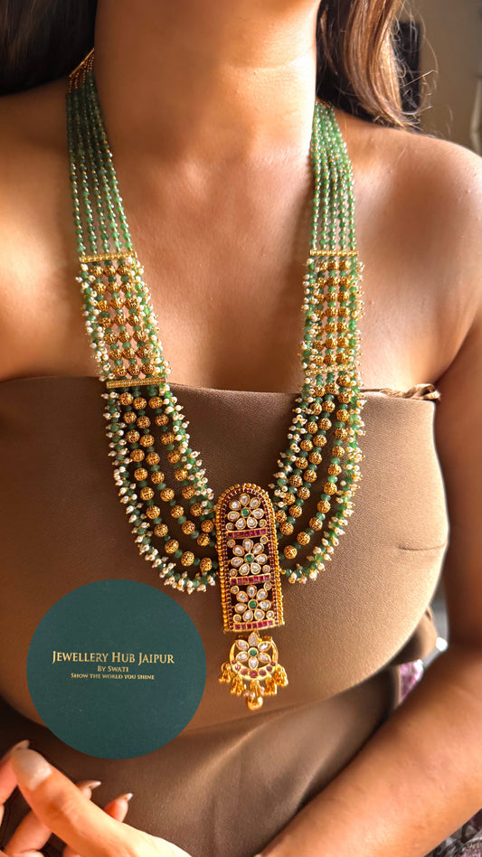 Mint & ruby floral rajwada maharani set