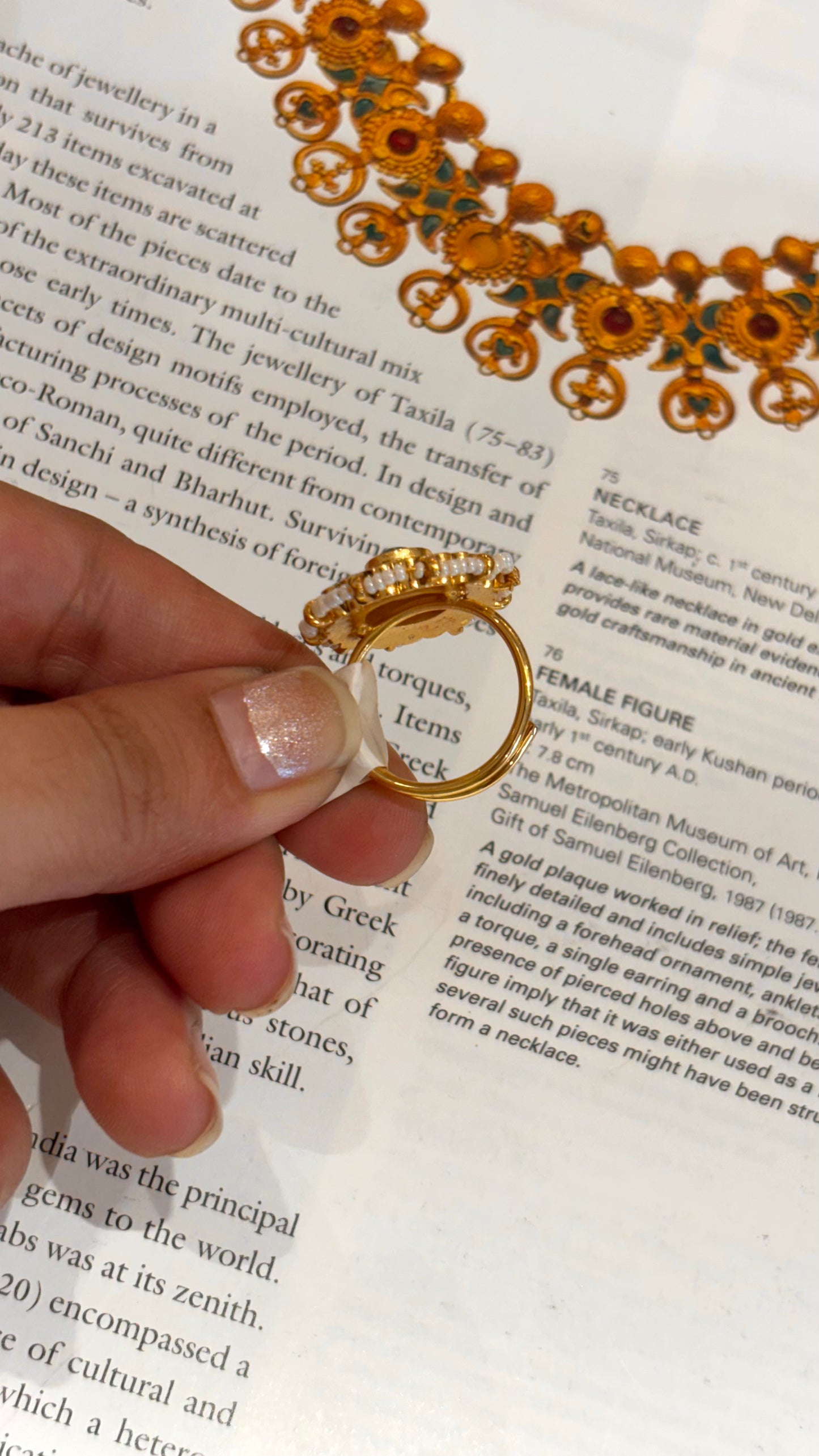 Ruby & emerald floral Kundan ring