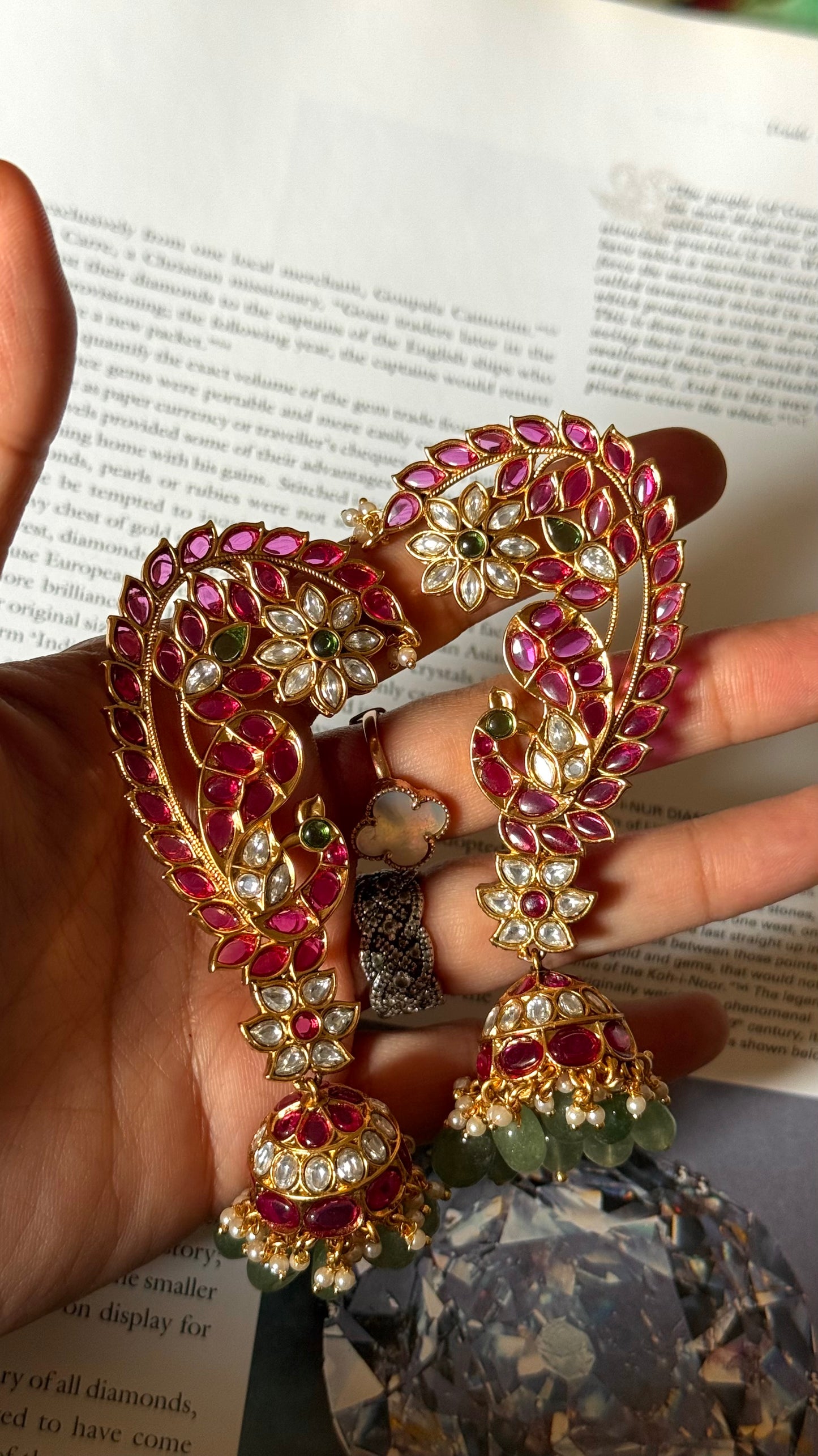 Ruby & emerald paachi earmuff