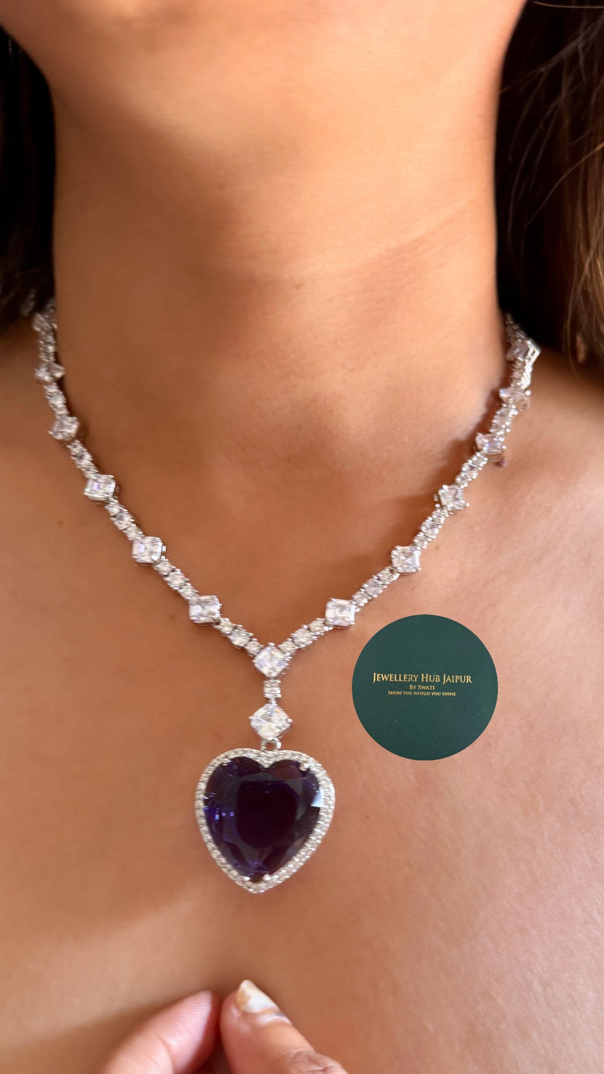 Viona Tanzanite heart diamond necklace