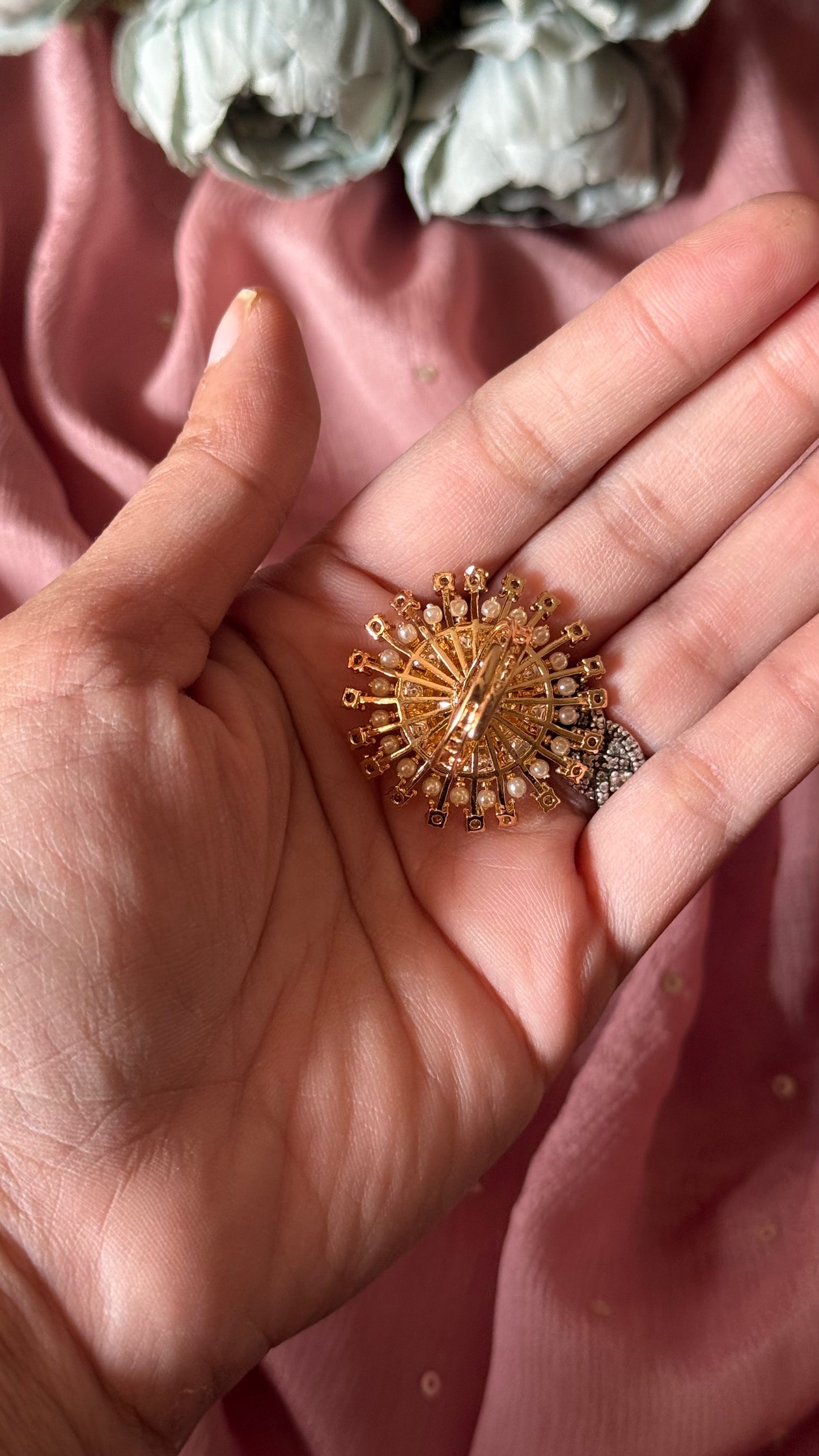 Ruby & emerald heritage adjustable ring