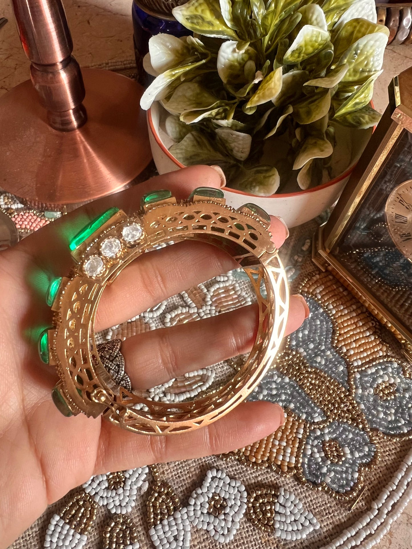 Emerald doublet bracelet