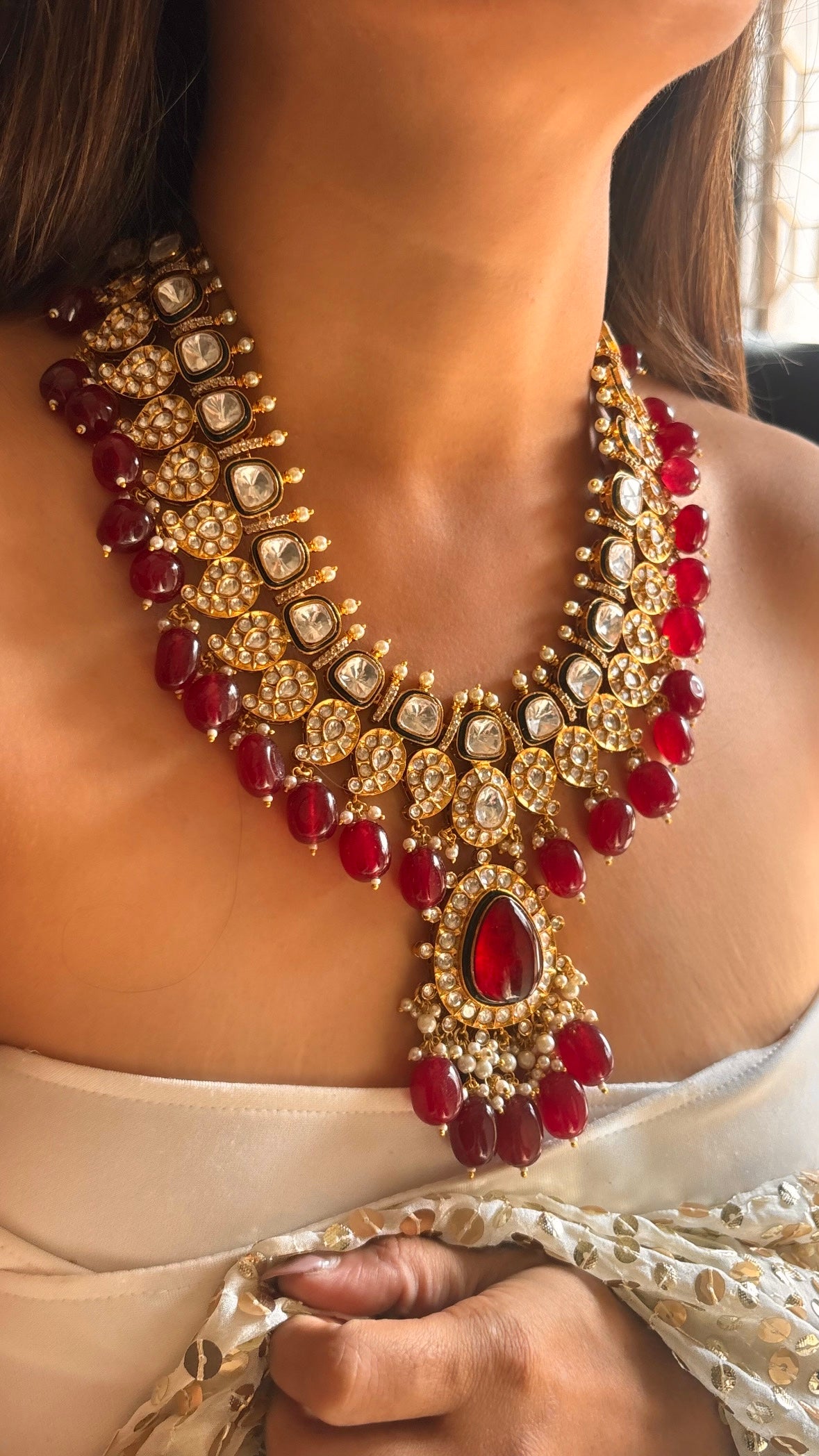 Ruby Maharani Heritage Necklace set