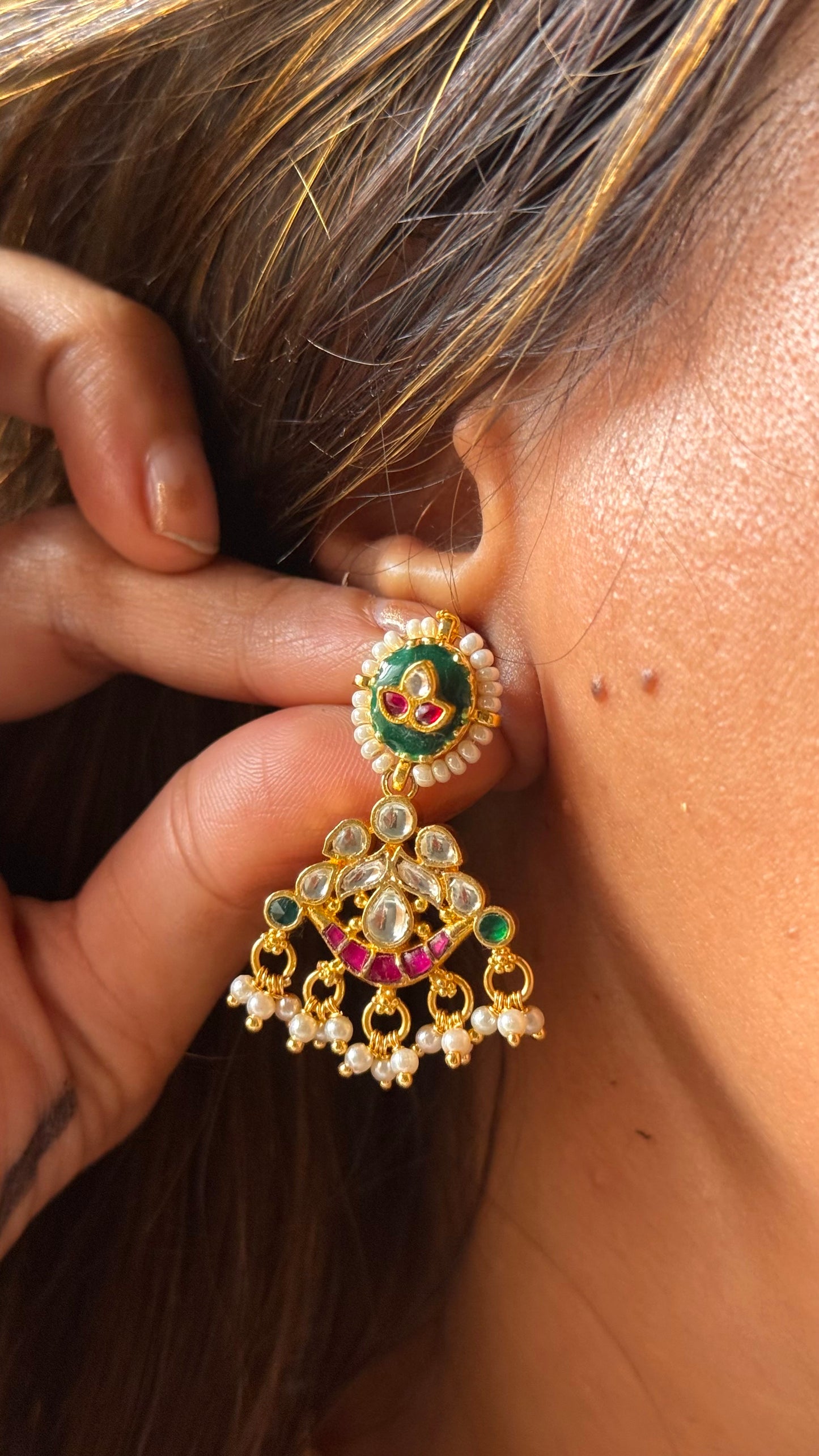 Heritage emerald & Rani pink ruby rajwadi necklace
