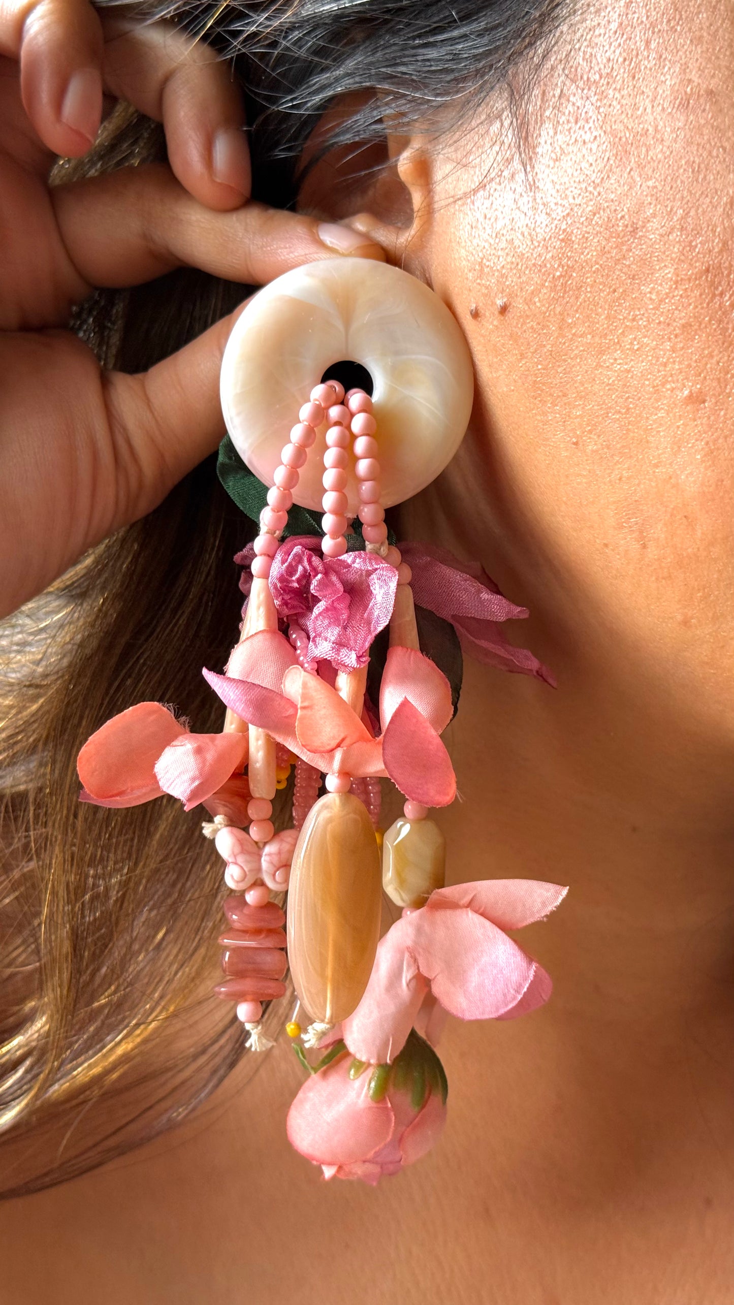 Hues of pink floral Carnival Danglers