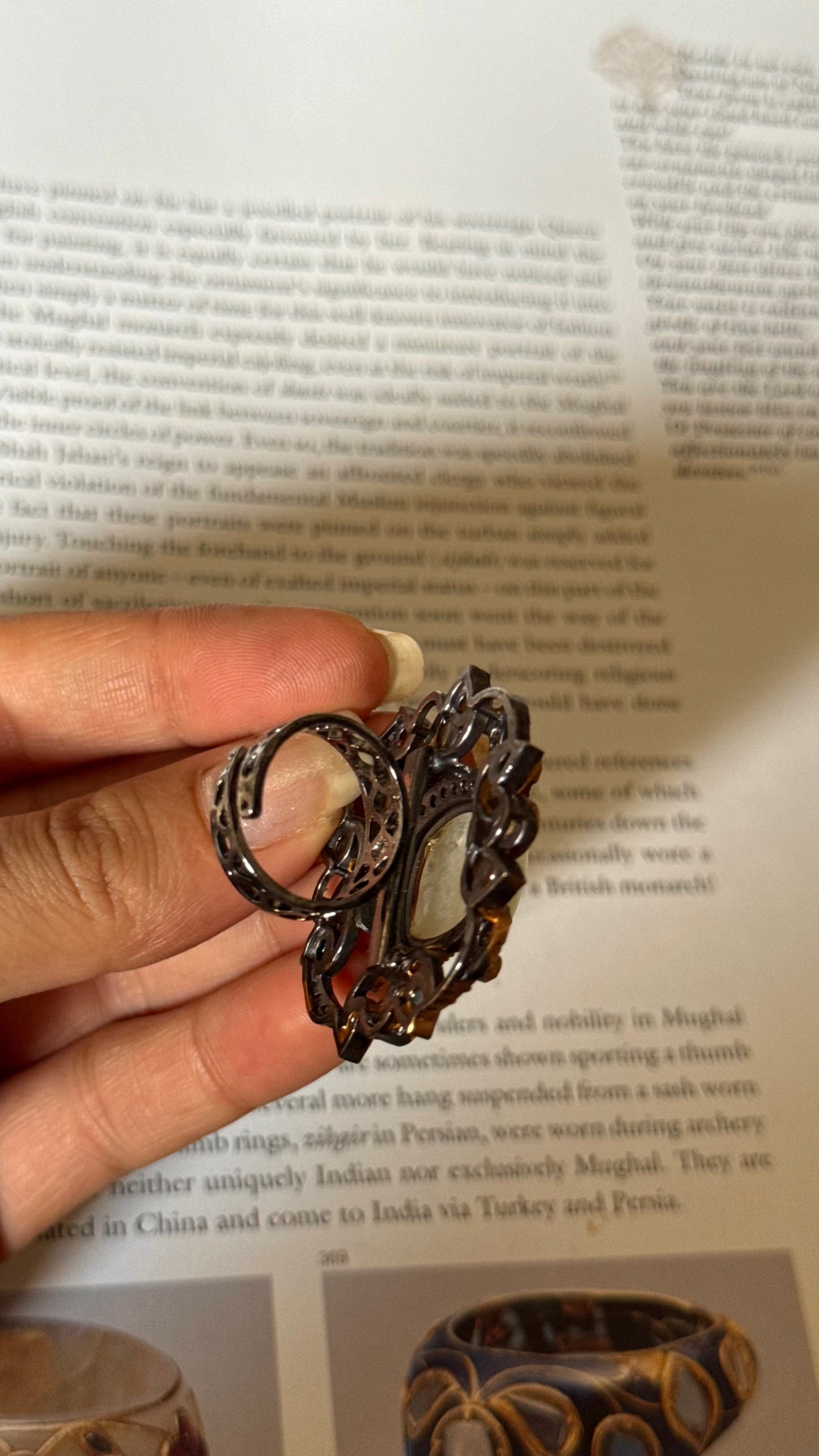 Sabyasachi inspired with real stone adjustable ring