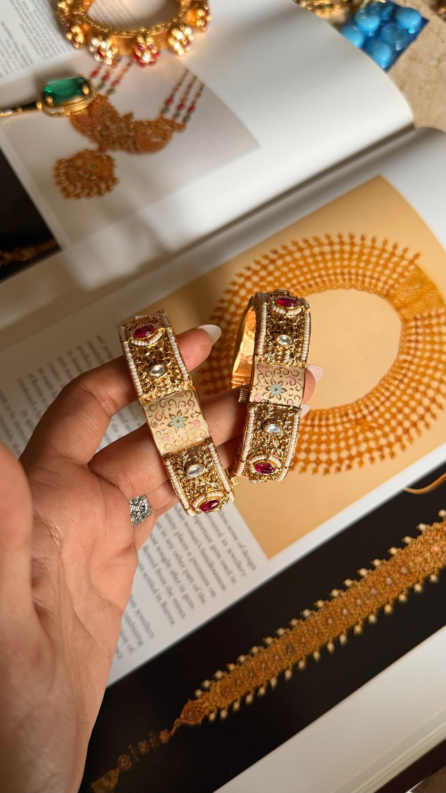 Ruby doublet rajwada openable bangle