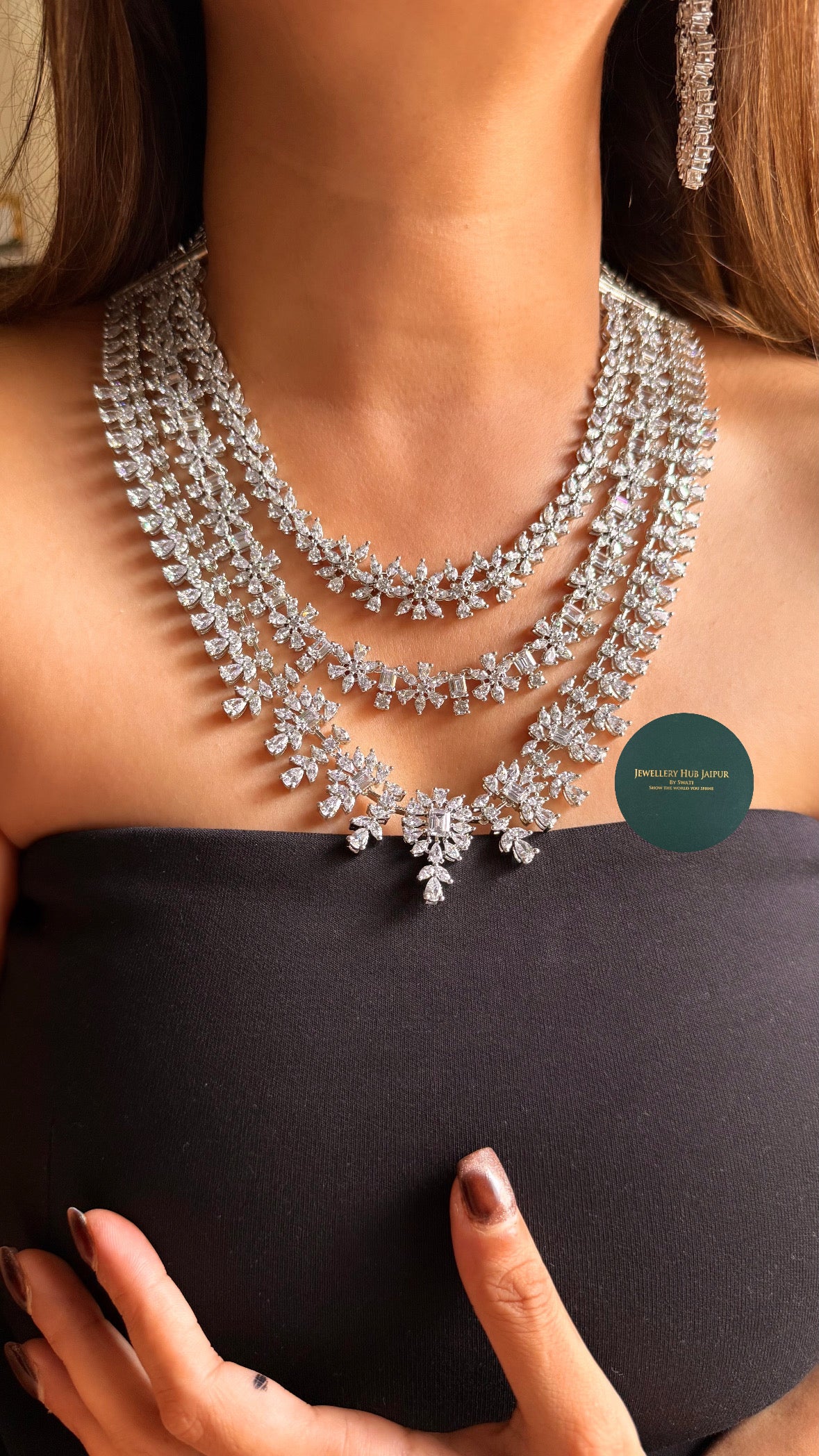 7 in 1 cz cocktail necklace set