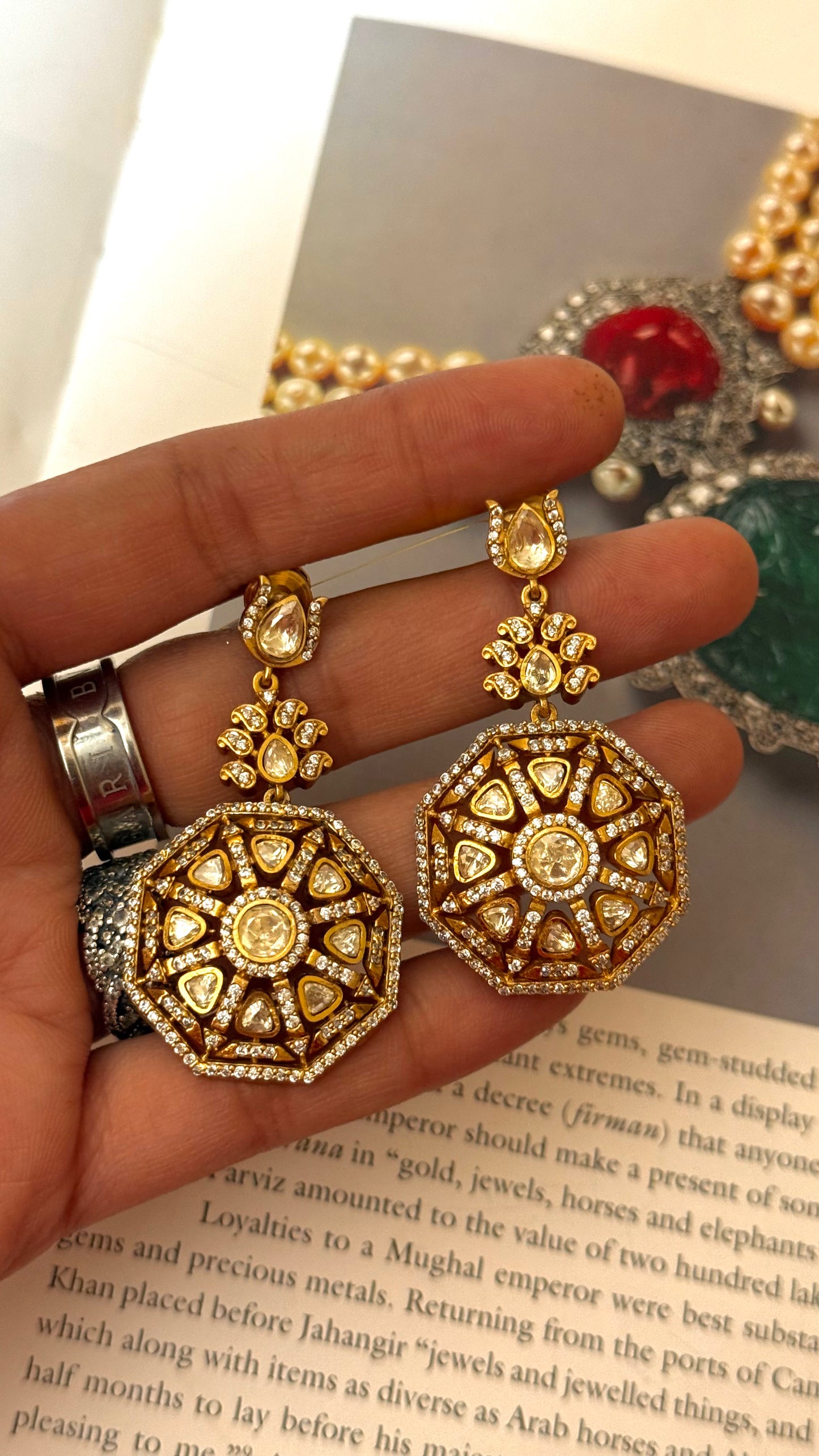 Real moissanite Victorian earrings