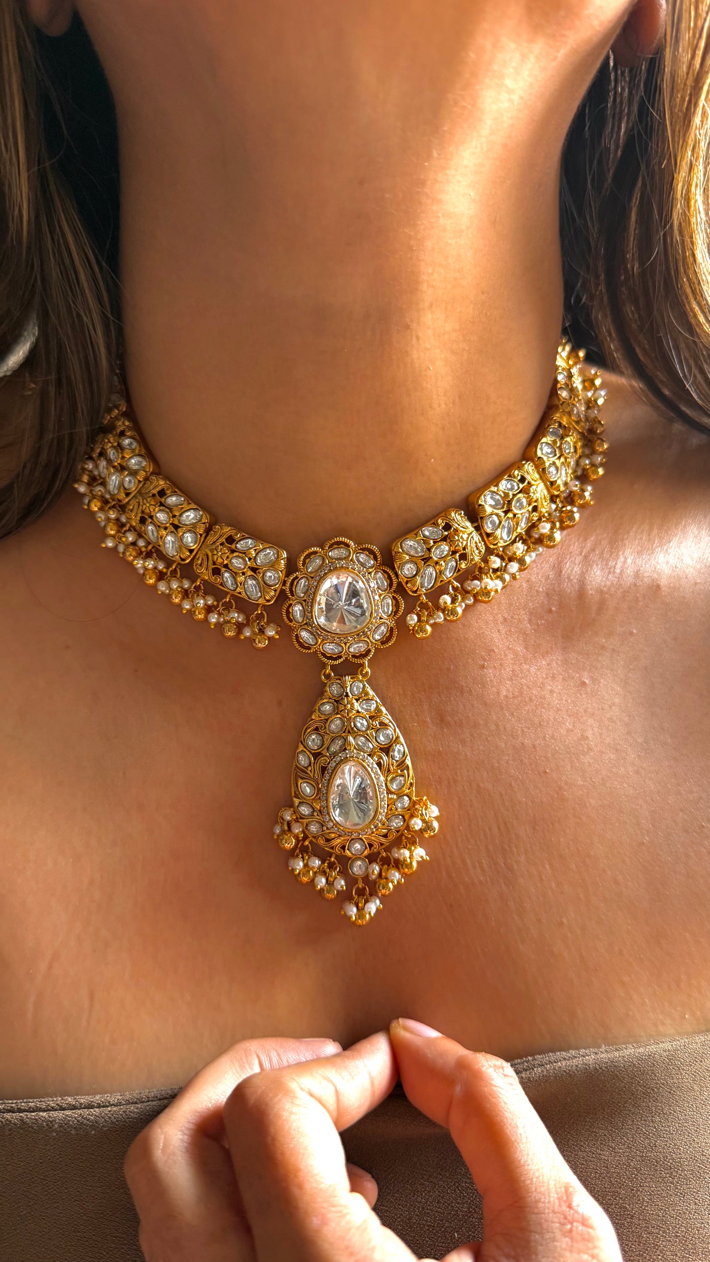 Uncut Polki Gold necklace aet