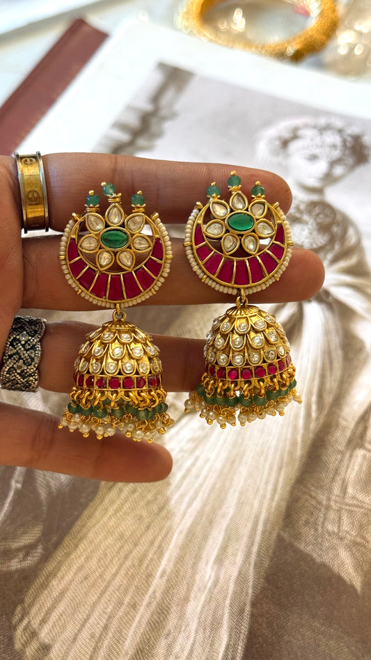 Pachi heritage designer Jhumki in kemp work