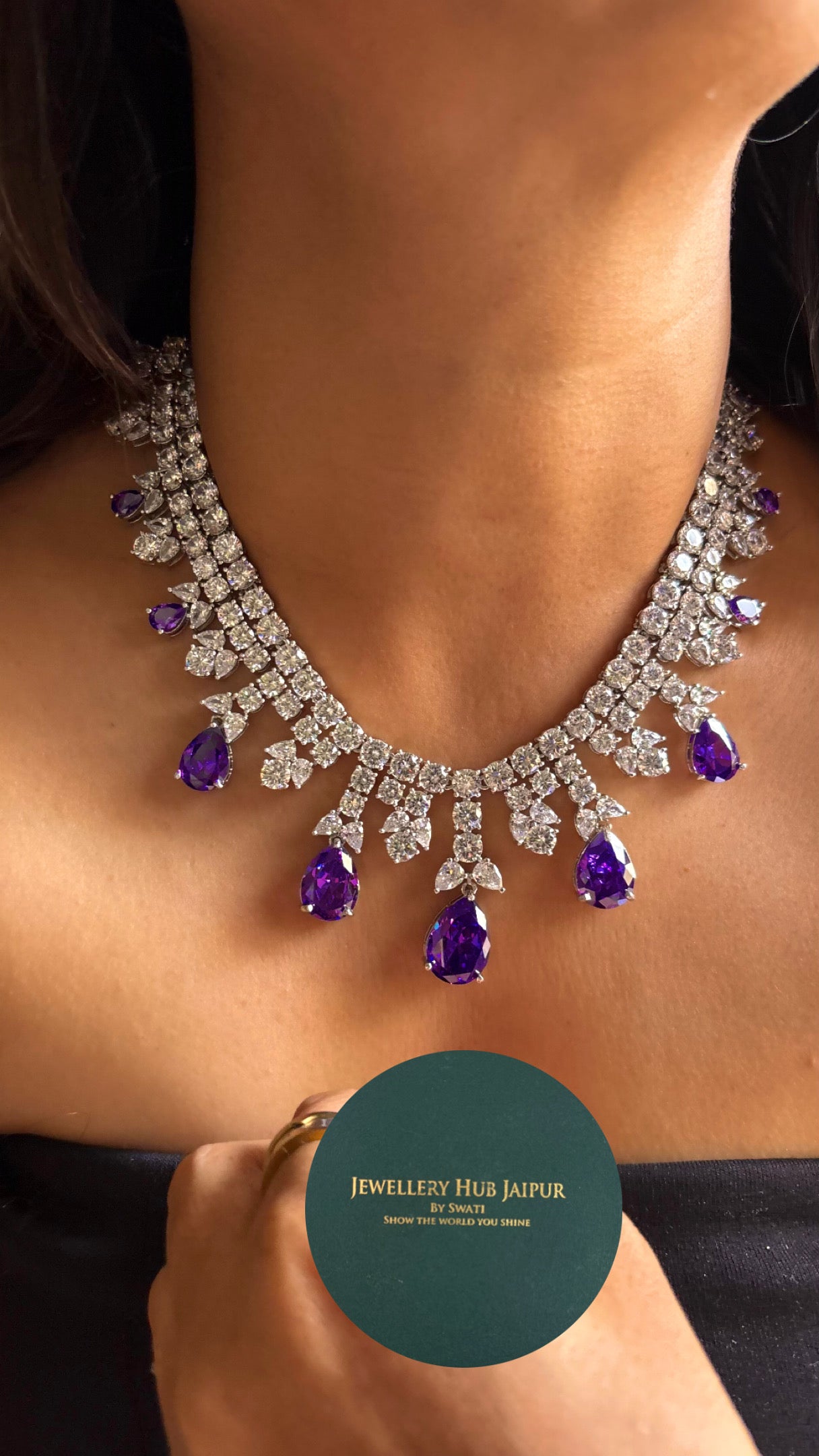 Tanzanite doublet designer necklace