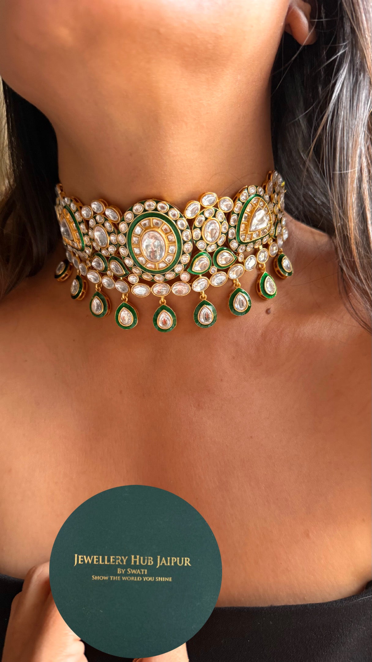 Gold plated meenakari statement Necklace