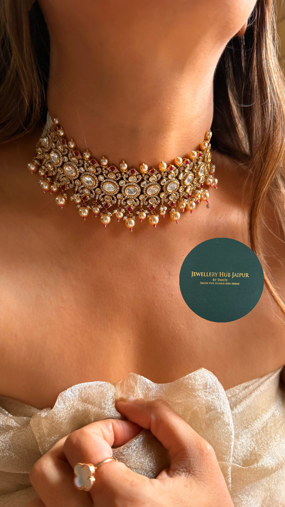 Heritage Ruby & moissanite victorian choker set