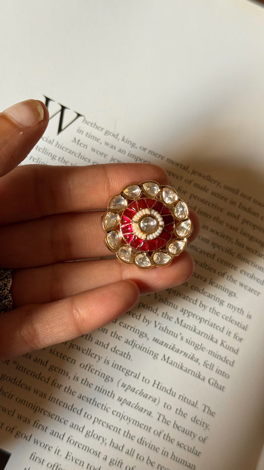 Rani pink katdana moissanite adjustable ring