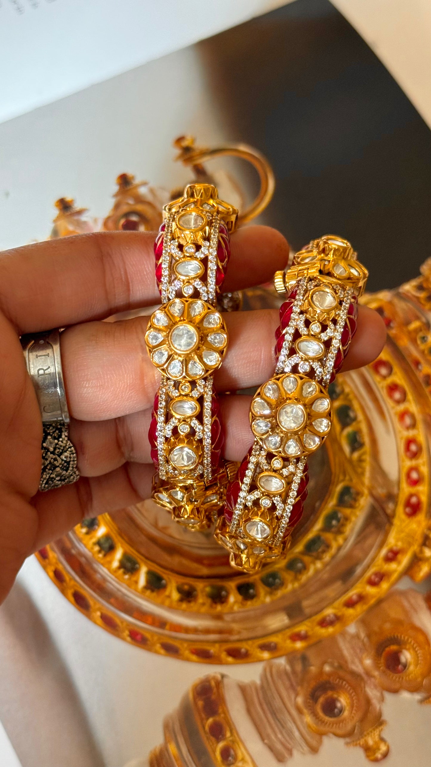 Takkar work bangdi style peeli polki designer bangles