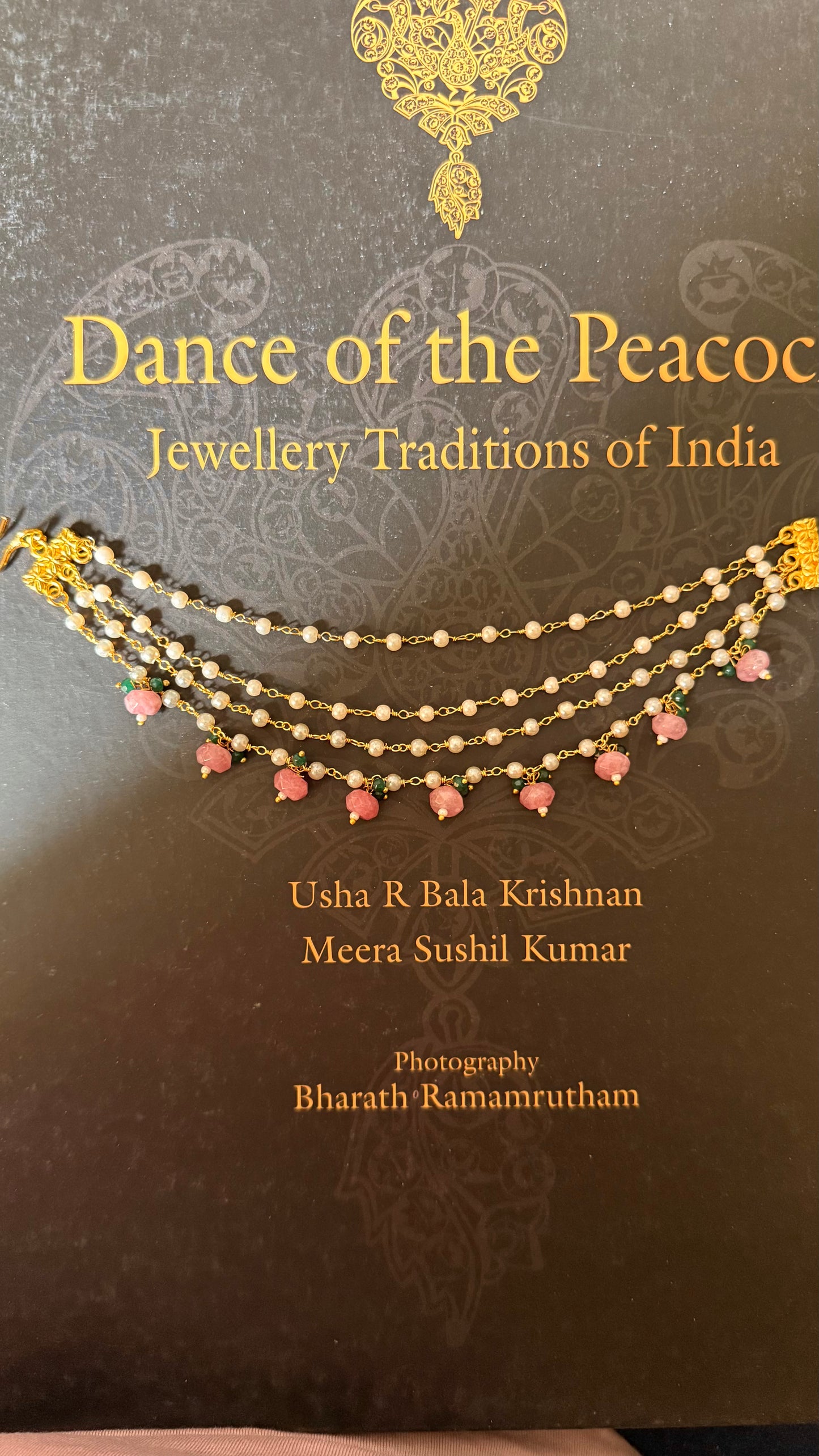 Four layer rose quartz ear chain