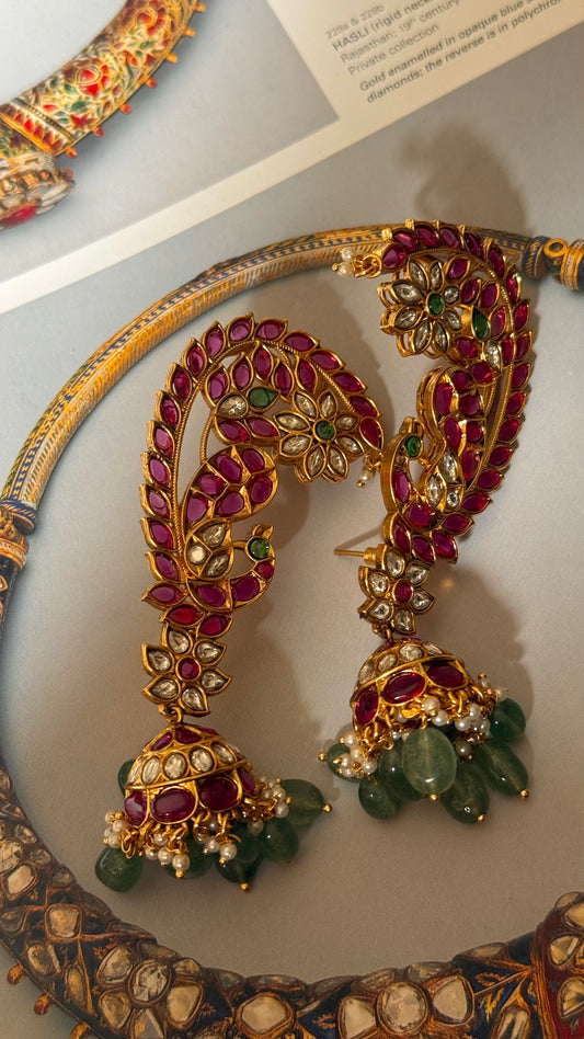 Ruby & emerald paachi earmuff