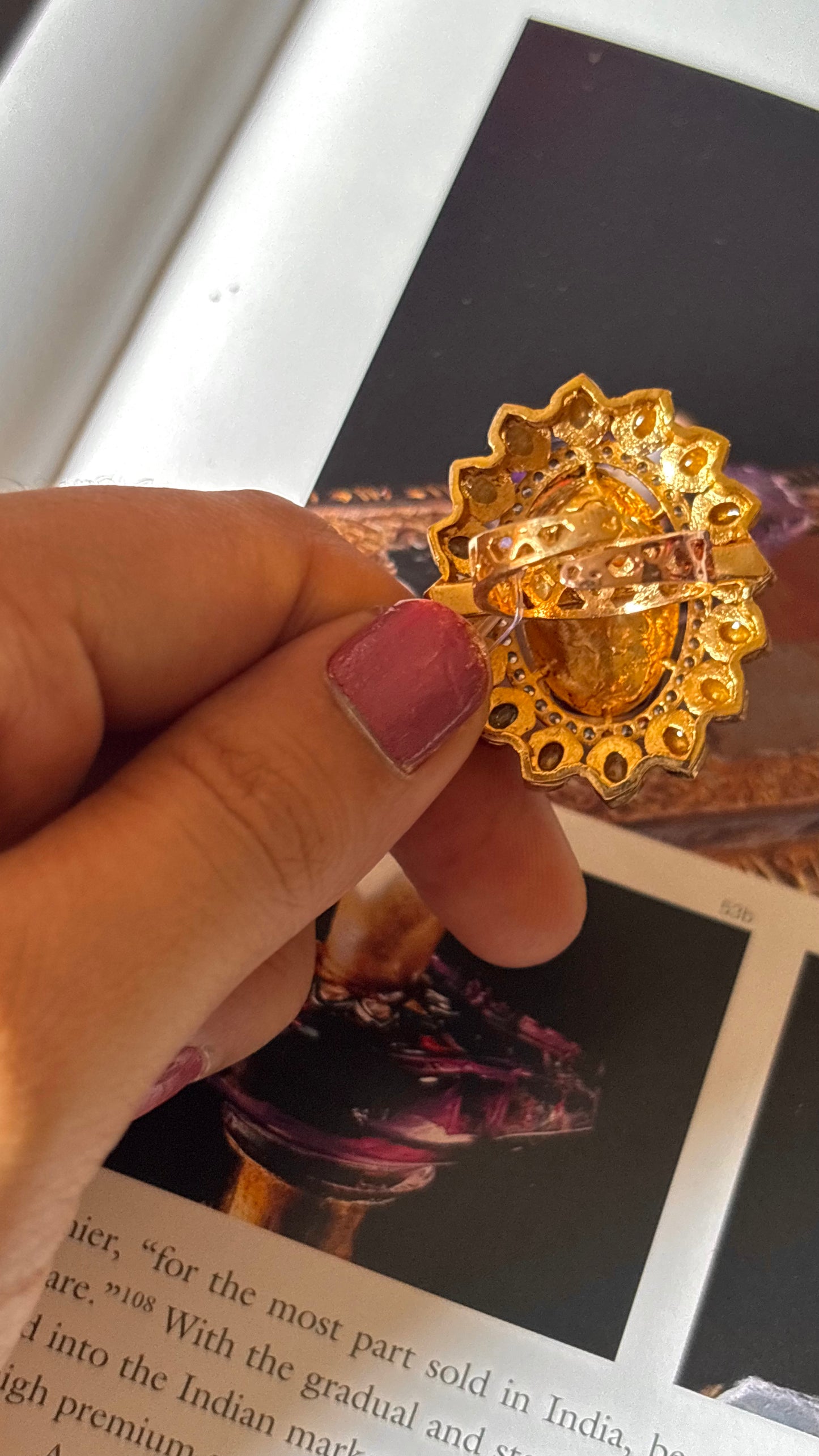Ruby doublet cz carving ring