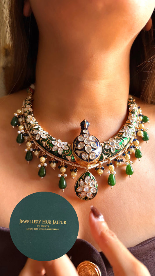 Emerald & sapphire katdana emerald drop peacock Hasli