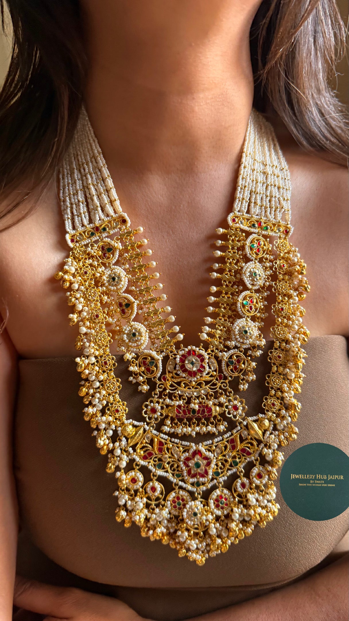Real jadau paachi kundan handmade raani haar