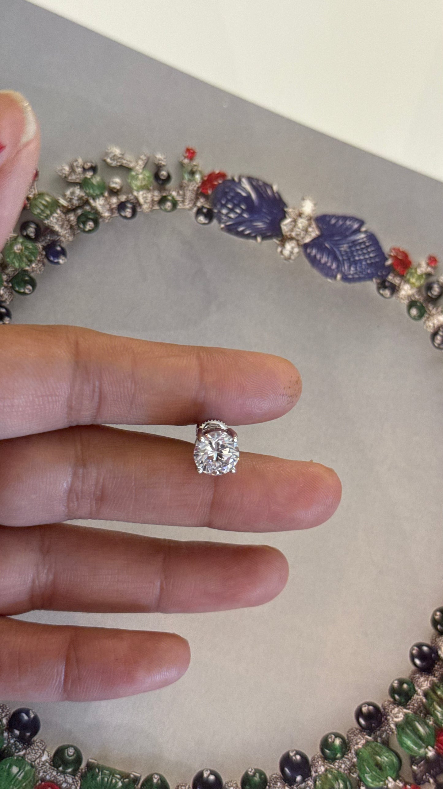 Silver One Carat Solitaire Diamond Studds