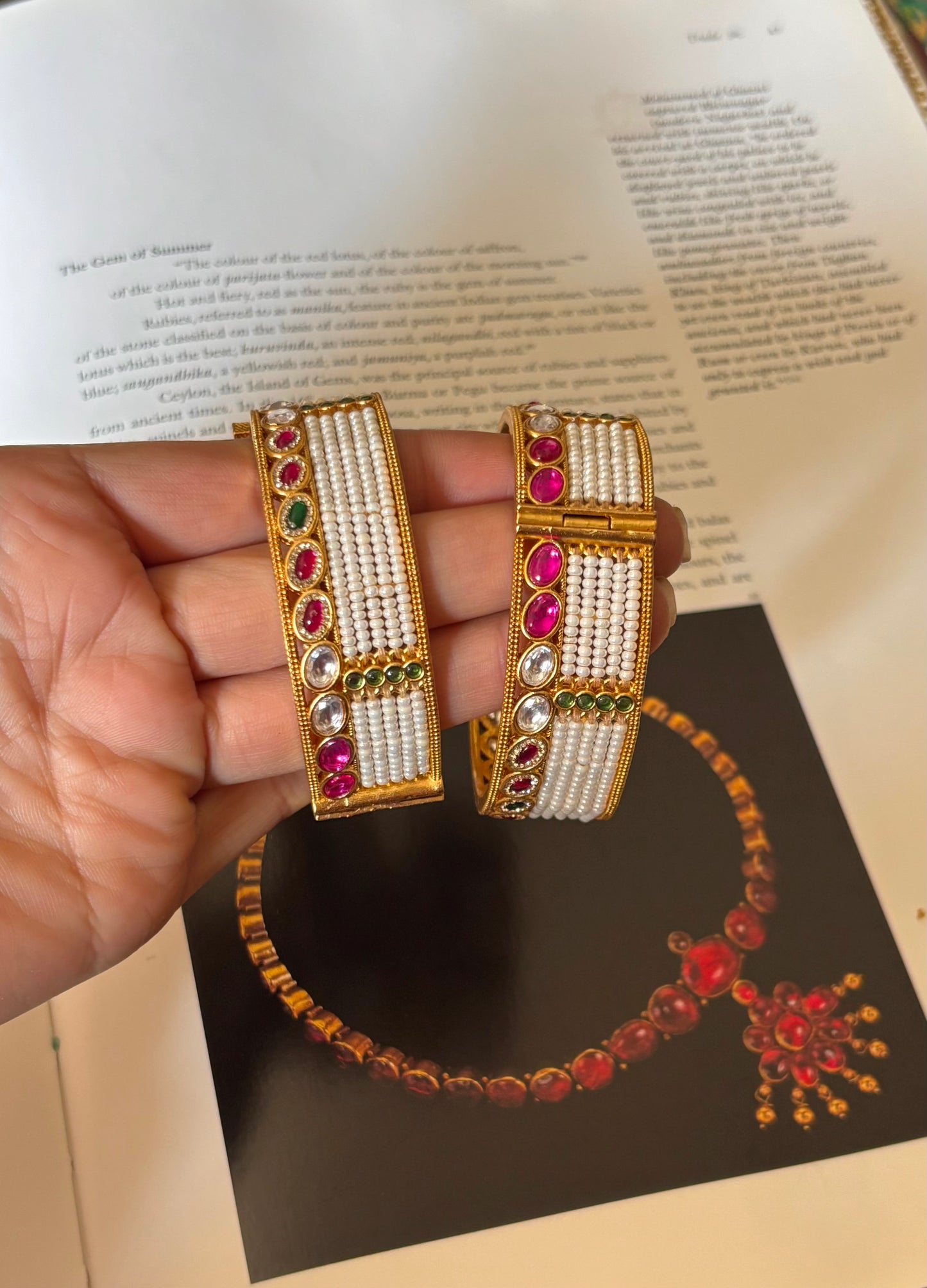 Pearl detailing rajwadi bangles