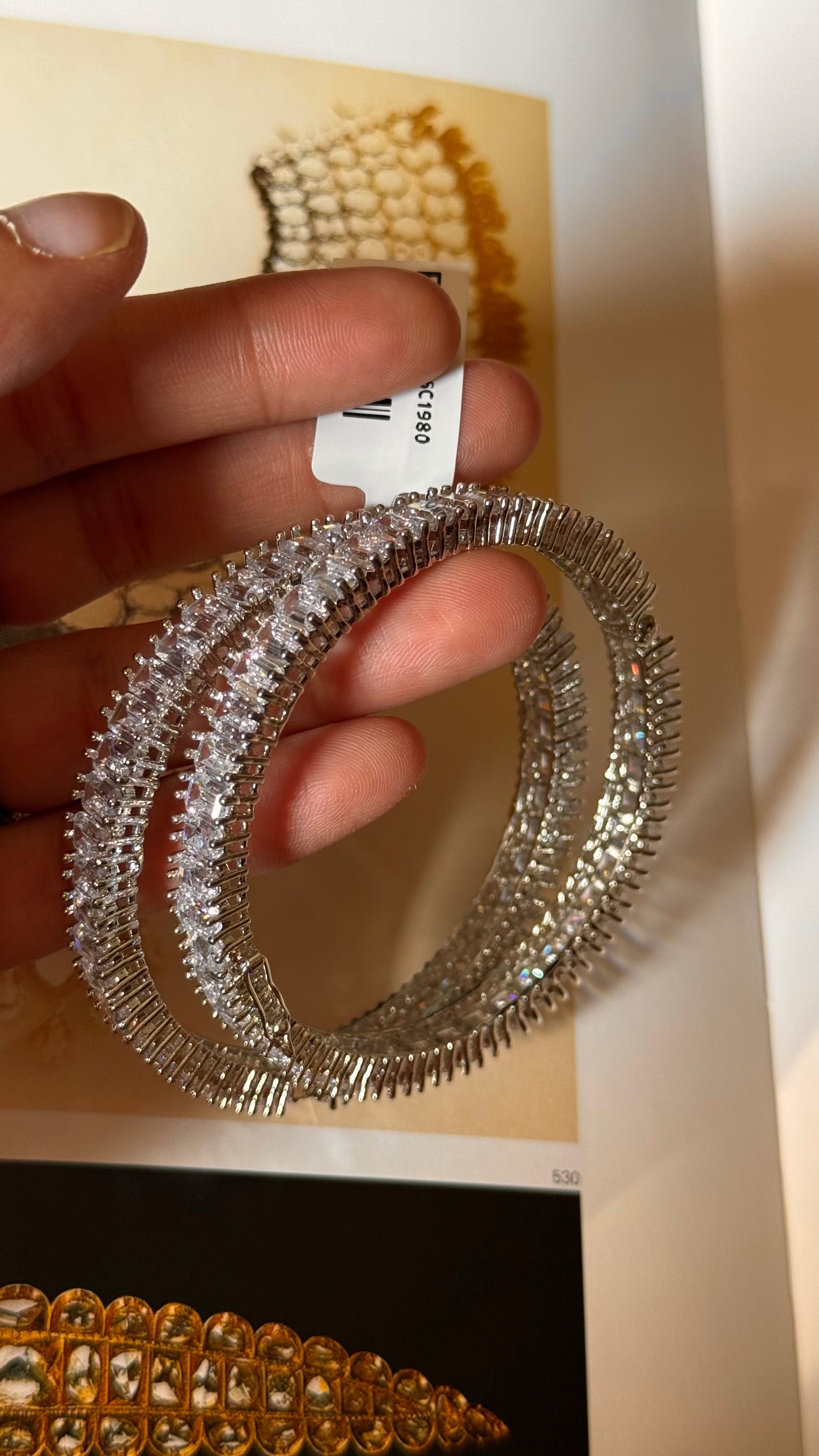 Cz diamond single line bangles