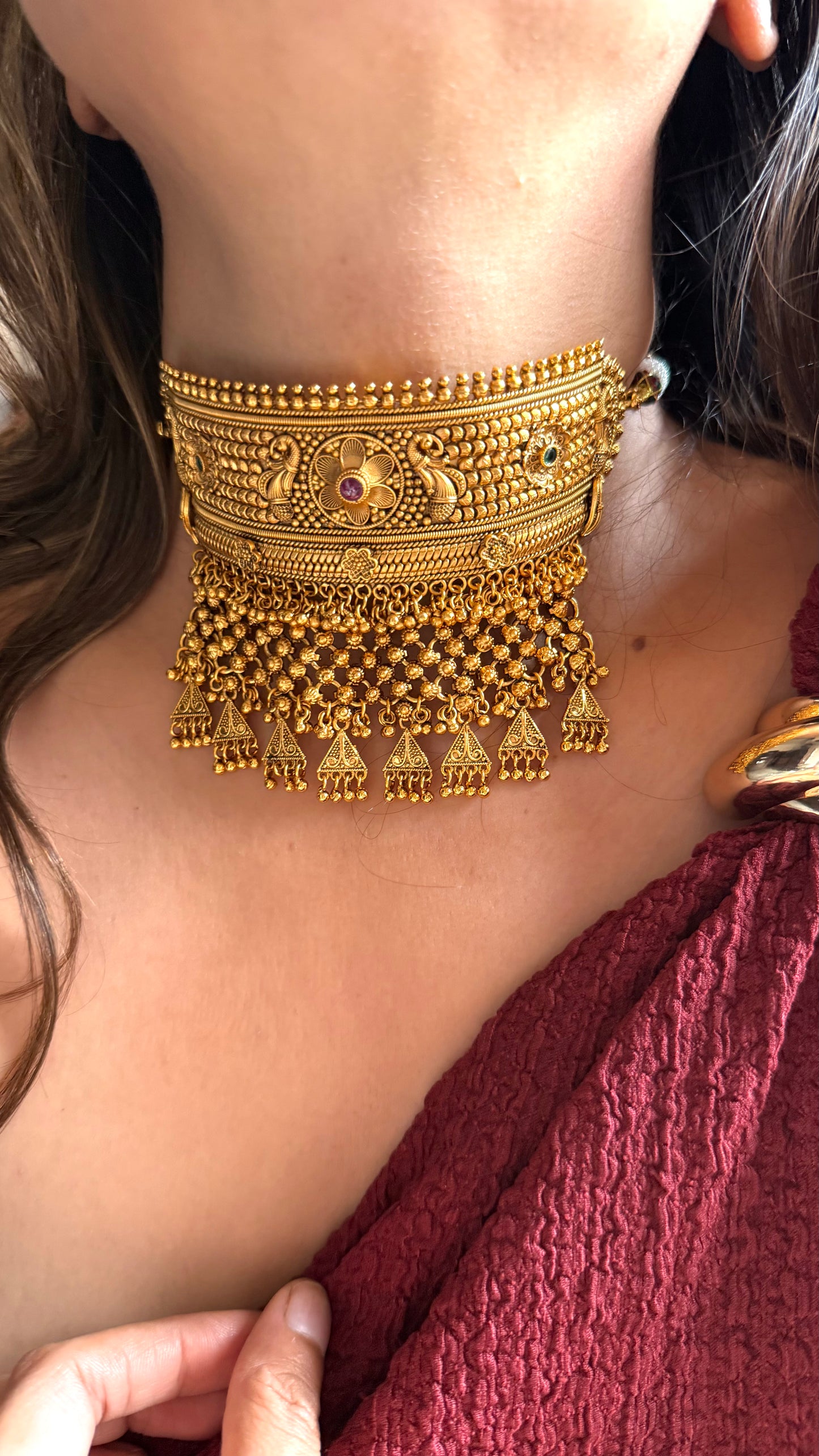 Rajwada peacock nakshi add with jhumki detailing