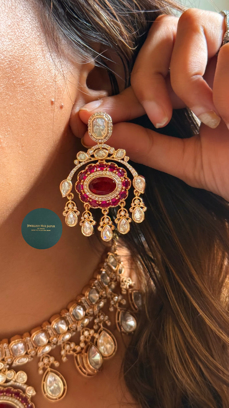 Ruby doublet with Rani pink choker set